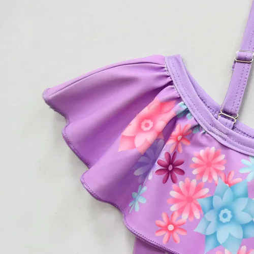 Vista 4 de yonvary Encanto - Traje de baño Isabela Mirabel Cosplay para niños traje de baño Pepa para niñas traje de baño de princesa con volantes