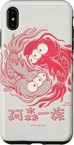 Vista 11 de Funda blanca japonesa para iPhone 16 Los Simpsons Koi Blinky Yin Yang