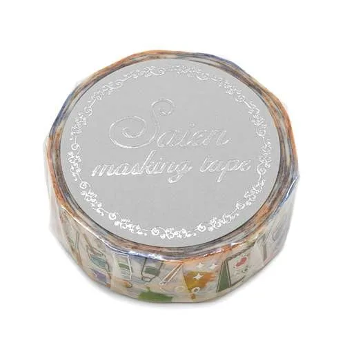 Vista 2 de Kamiiso SAIEN UR-3071 Masking Tape, Drawing Tool, 0.6 inches (15 mm) x 2.6 ft (7 m)