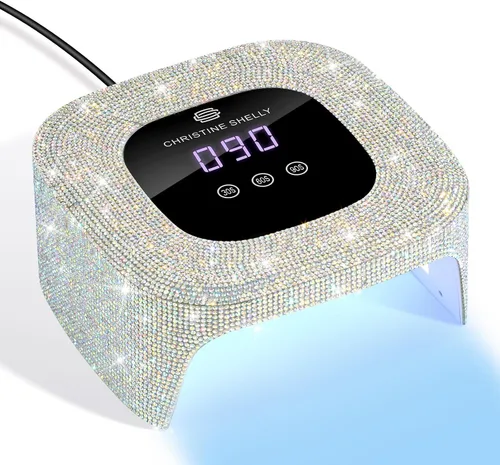 Vista 9 de 48W UV LED Nail Lamp Mini Nail Dryer for Gel Polish Portable UV Light for Nails Plug-in Diamond Nail Light with 3 timer settings touch control LCD