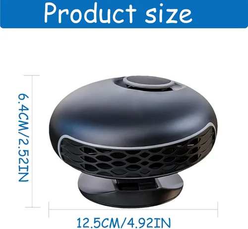Vista 2 de Calentador y descongelador portátil para automóvil de 12 V y 150 W, ventilador de calentamiento y enfriamiento rápido 2 en 1, rotación de 360°