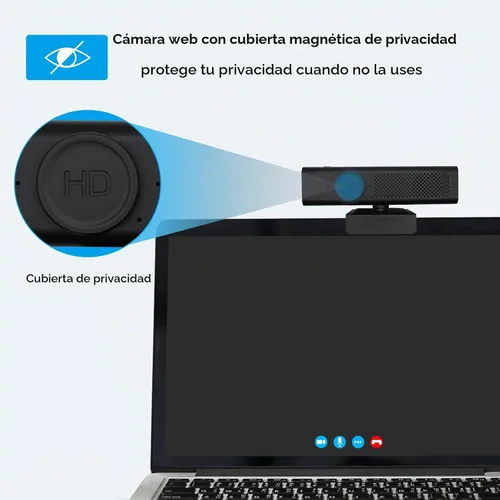 Vista 7 de Cámara y altavoz con micrófono para computadora de escritorio