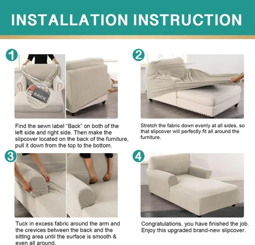 Vista 5 de ele ELEOPTION Funda para sillón con brazo elástico para sofá para perros y mascotas, muebles de dormitorio, funda para sofá diván, lavable