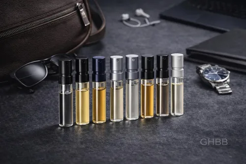 Vista 8 de Juego de descubrimiento de muestras de colonia para hombre, mini vial de fragancia de lujo de alta gama, paquete de regalo de viaje surtido