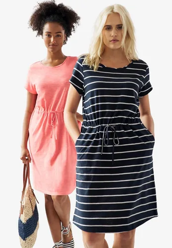 Vista 5 de Ellos Vestido de punto con cordón de talla grande para mujer