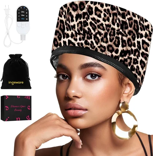 Vista 9 de Gorra Térmica para Acondicionamiento Profundo, Ingeware - Gorra Térmica para Cabello para Secador de Pelo Portátil Eléctrico para Cabello Natural