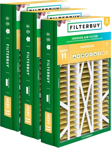 Vista 16 de Filterbuy Filtro de aire MERV 11 de 10 x 17 x 2 pulgadas para defensa de mascotas y alergias (paquete de 3), filtros exteriores plisados