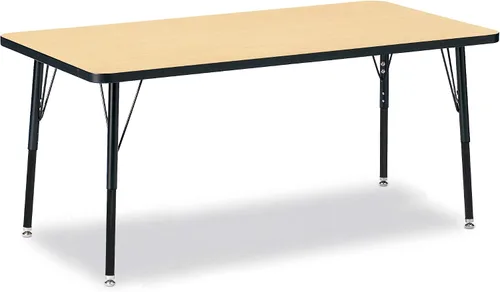 Vista 49 de Berries Mesa rectangular para actividades, altura A, Gris/Negro/Negro, 1