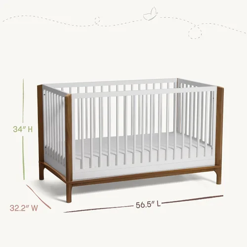 Vista 2 de Little Seeds Laurel - Cuna convertible 4 en 1 para bebé en color negro/castaño