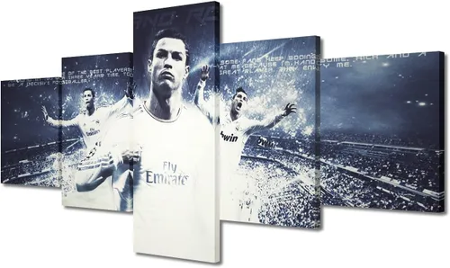 Vista 14 de TUMOVO Lienzo decorativo para pared, cuadro de Cristiano Ronaldo, cuadros de club de fútbol, impresiones en lienzo, póster de arte de pared, arte