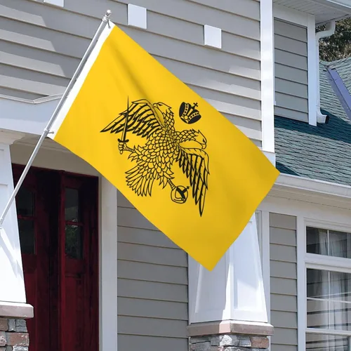 Vista 6 de Bandera de doble cara de la iglesia ortodoxa griega de 3 x 5 pies, bandera de decoración al aire libre, bandera ligera para fiestas en el hogar