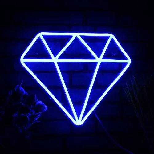 Vista 9 de AdvPro Señal de neón LED de silicona flexible de diamante - azul - st16s33-fnu0055-b