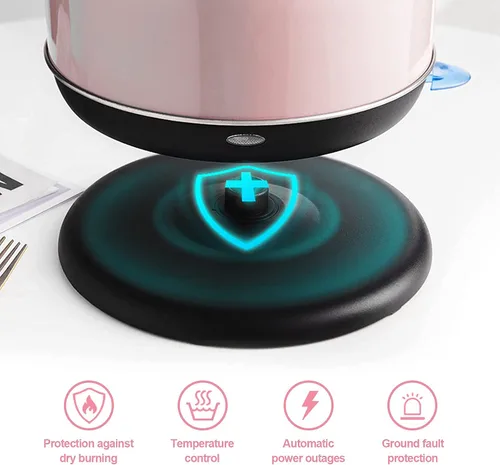 Vista 5 de Caldera de temperatura eléctrica, de acero inoxidable de 2 litros, con termómetro para té y café, 1200 W, apagado automático, protección contra