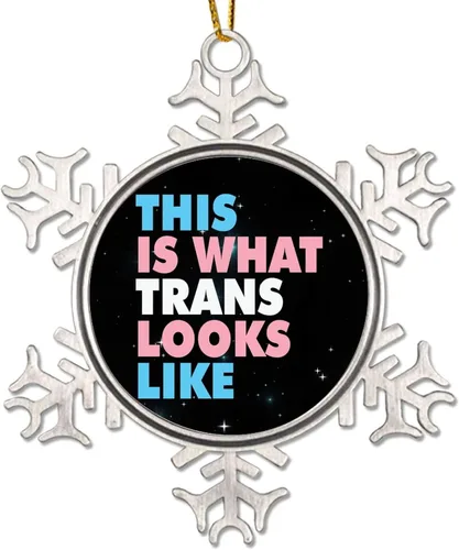 Vista 13 de We Rise Together LGBTQ - Adorno colgante para árbol de Navidad, Pansexual, transgénero, LGBTQ, arco iris gay, decoración de árbol de Navidad