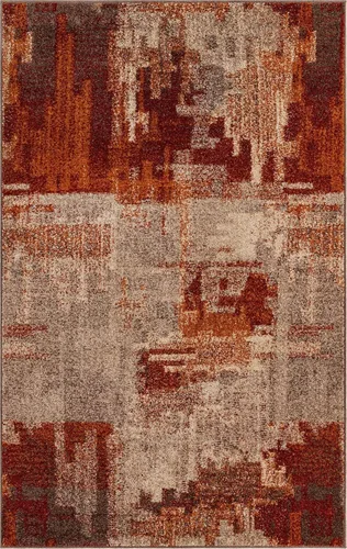 Vista 2 de Unique Loom - Tapete con diseño abstracto, informal, moderno y contemporáneo de la colección otoñal, rectangular de 5 x 8 pies, diseño rústico