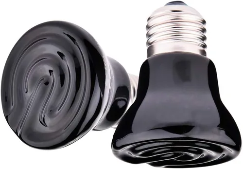 Vista 2 de Mini bombilla de calor para reptiles de 50 W, base E26, emisor de calor de cerámica infrarroja no emisora de luz para terrarios, tortugas, lagartos