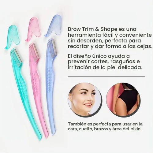 Vista 3 de Ardell Pro Brow para recortar y dar forma - Maquinilla de afeitar de cejas, recortadora y moldeadora con cubierta, maquinilla de afeitar facial