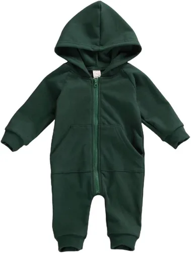 Vista 15 de FYBITBO Mameluco con capucha y cremallera para bebés, niños y niñas, mameluco de manga larga para otoño e invierno, ropa cálida