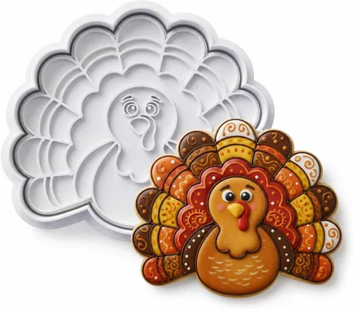 Vista 43 de 8 PCS Thanksgiving Cookie Cutter Set with Embossers Turkey Pumpkin Maple Leaf Corn & More 3" Complete Fall Collection