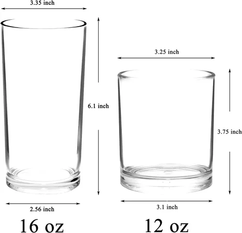 Vista 2 de Youngever Juego de 8 vasos de plástico para beber, vasos de plástico de moda antigua, vasos de plástico reutilizables para whisky y cerveza