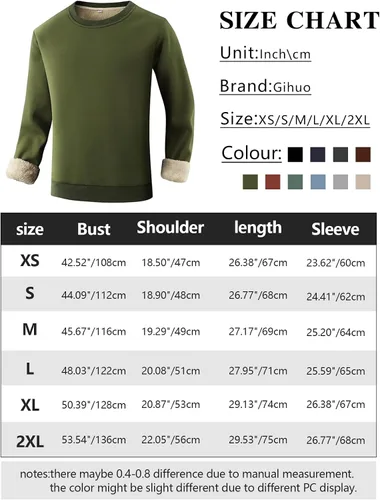 Vista 6 de Gihuo Sudadera de forro polar con cuello redondo y forro polar para hombre