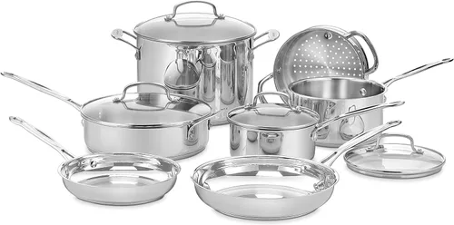 Vista 10 de Cuisinart - Juego de utensilios de cocina de 7 piezas, colección Chef's Classic de acero inoxidable, 77-7P1 77-7P1, dishwasher-safe pots and pans