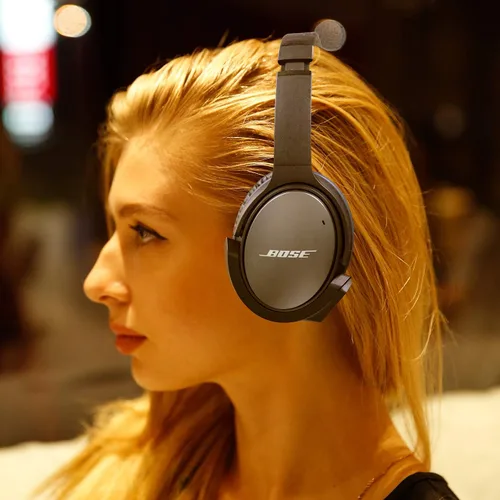 Vista 7 de Adaptador Bluetooth inalámbrico aptX mejorado para auriculares Bose QuietComfort 25 QC 25 con micrófono/control de volumen, negro