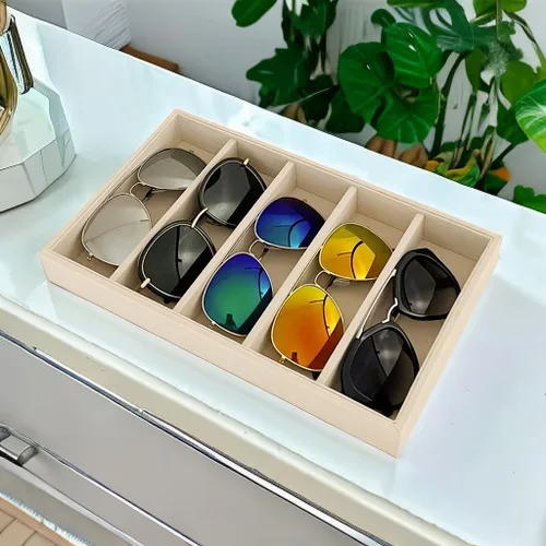 Vista 7 de Organizador de bandeja de joyería para gafas de sol con divisor de cajones, B5