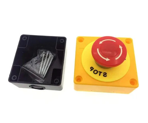 Vista 4 de Estación de botón, 660 V 10 A, 2 posiciones, 1NO 1NC, interruptor de botón de parada de emergencia momentánea, 1.575 in, tapa de hongo rojo, 2