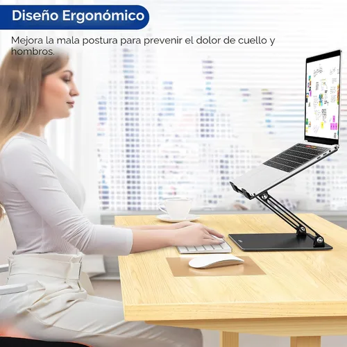 Vista 2 de BESIGN LS10 - Soporte de aluminio para laptop, ergonómico y ajustable, soporte para tableta y computadora, compatible con MacBook Air, Pro, Dell