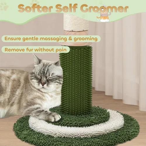 Vista 3 de EMUST Rascador para gatos – Rascador para gatos de 41.3 pulgadas de alto con pista interactiva de bolas para gatos de interior, poste para gatos