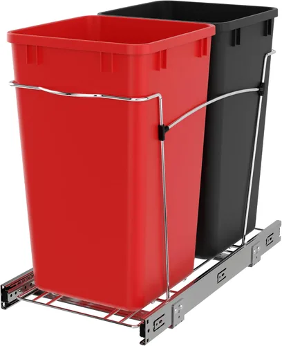 Vista 12 de Cesto de basura doble y extraíble RV V-15KD-18CS de Rev-A-Shelf