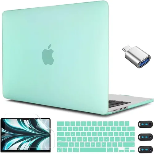 Vista 20 de CISSOOK para MacBook Air 13.6 M4 M3 M2 Funda 2025 2024 2022 Release, Carcasa Rígida de Plástico y Cubierta de Teclado y Adaptador USB para MacBook