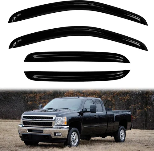 Vista 81 de 4 protectores de lluvia para Chevy Equinox 2010-2017, viseras de ventana, deflectores, parasoles, cinta de ventilación en canal hacia fuera