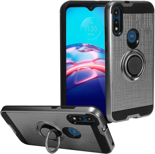 Vista 9 de Para Motorola Moto E (2020) XT2052 - Funda para teléfono con soporte de anillo - RS2 Negro