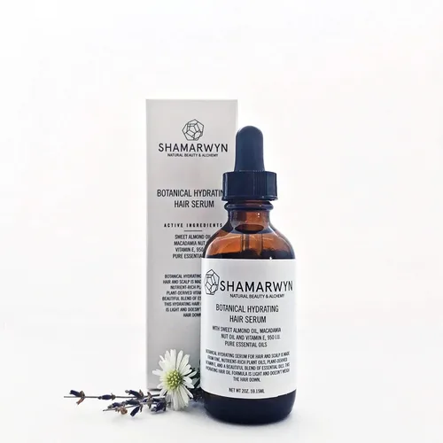 Vista 2 de Suero para el cabello, aceite hidratante botánico, brillo natural orgánico para el cabello con geranio y lavanda, 2 onzas