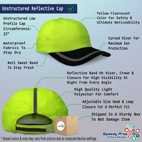 Vista 2 de Custom Reflective Running Hat Alien Conspiracy Green Embroidery Polyester
