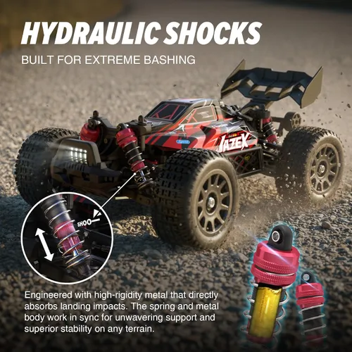 Vista 5 de Hosim Buggy RC sin escobillas para adultos y niños de 37.3 mi/h, 1/14 eléctrico de alta velocidad todo terreno, camiones RC Hobby 4x4 Off Road RC