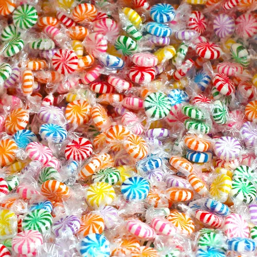 Vista 2 de Surtido de estrellas de frutas – 3 libras – Dulces de frutas molinete – Caramelo duro con sabor a fruta – Envueltos individualmente – Oficina