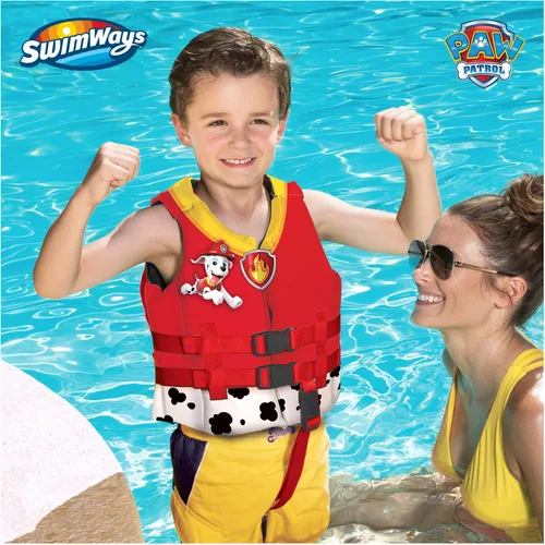 Vista 2 de [Usado] SwimWays Nickelodeon Patrulla Canina Chaqueta de vida para aprender a nadar aprobada por la USCG para niños, Skye Colorful Life Jacket