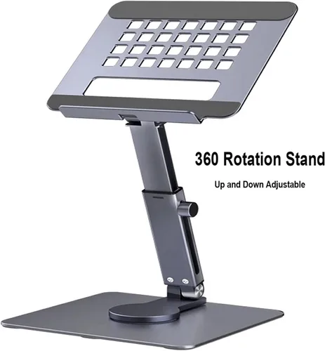 Vista 2 de Soporte de escritorio elevador de grado de rotación de ángulo múltiple altura ajustable base de soporte plegable es aplicable al disipador de calor