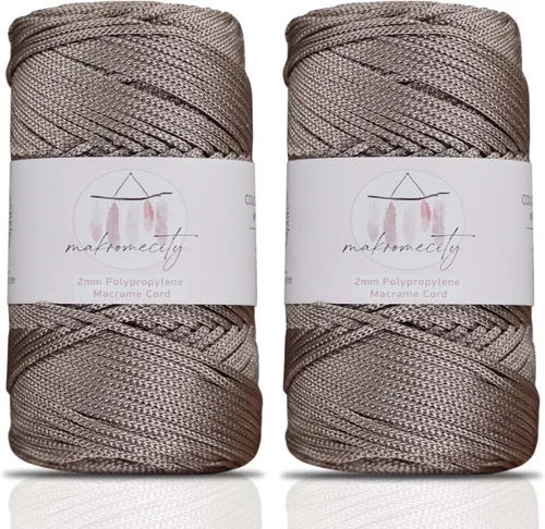 Vista 33 de Makromecity, Cordón de macramé de poliéster de 2 mm x 250 yardas (750 pies) Cordón de macramé de 2 mm de polipropileno para arte y manualidades
