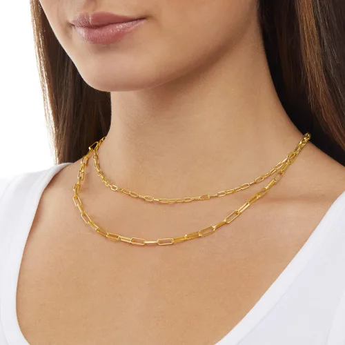 Vista 2 de Tienda Essentials Collar de cadena de clip doble de 14 quilates