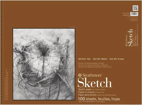 Vista 3 de Strathmore Serie 400 - Cuaderno para bocetos, 14 x 21.6 cm, 100 hojas - Cuaderno de bocetos para artistas, dibujo, ilustración, estudiantes de clase