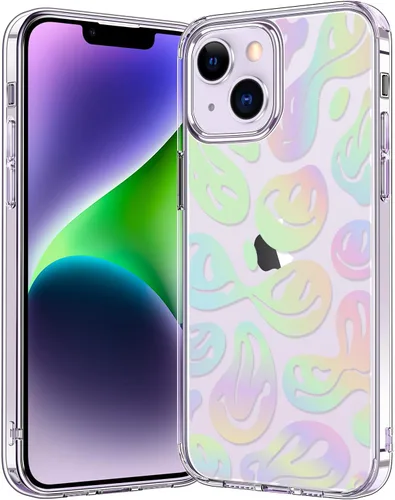 Vista 17 de bicol Funda para iPhone 14 con diseños claros y modernos para mujeres y niñas, [con protector de pantalla] ajuste delgado, a prueba de golpes, funda