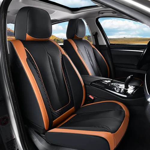 Vista 27 de Coverado - Fundas de asiento delantero de coche, fundas de asiento de cuero de lujo para automóviles, fundas de asiento de automóvil protectoras