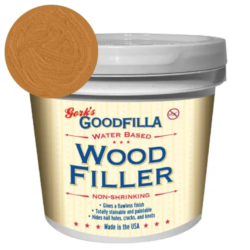 Vista 4 de Relleno de madera y grano a base de agua (listo para la llana) – roble blanco – 1 cuarto de galón por Goodfilla Reemplaza cada relleno y masilla