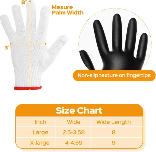Vista 6 de Janmercy 200 piezas Guantes desechables de barbacoa de nitrilo con 4 pares de forro de algodón Guantes para parrilla, cocina, limpieza para ahumador