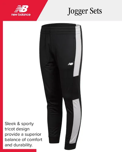 Vista 2 de New Balance Pantalones deportivos para niño Paquete de 4 pantalones deportivos de tricot Pantalones deportivos de rendimiento con bolsillos