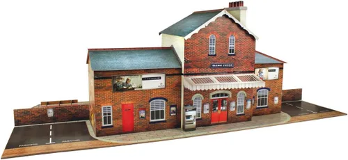 Vista 2 de The CityBuilder Kit de fabricación de modelos de cartón para estación de ferrocarril - O Scale Model Railroad Building